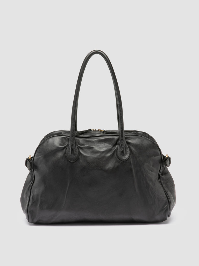 JULIE 019 - Black Leather Handle Bag