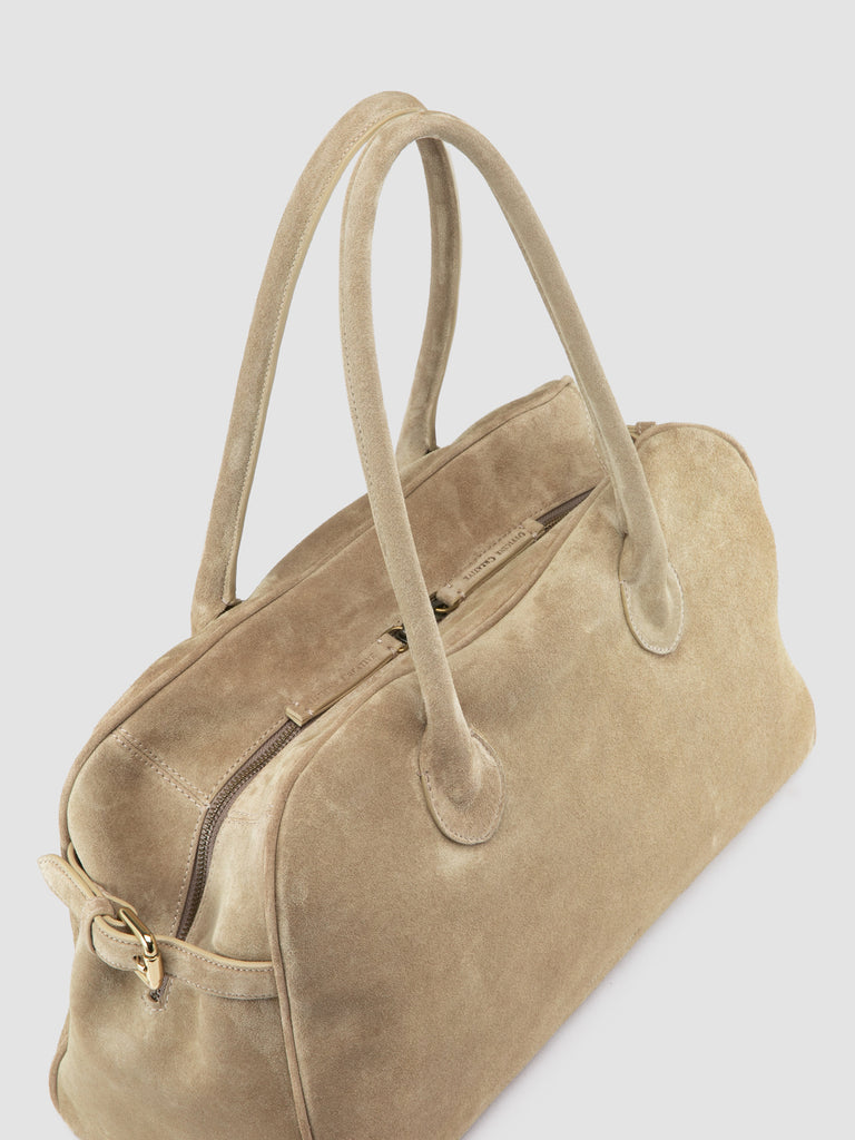 JULIE 019 - Beige Suede Handle Bag-hover