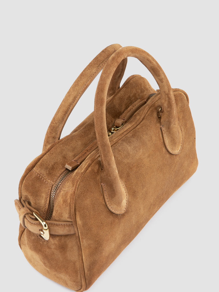 JULIE 020 - Brown Suede Handle Bag-hover