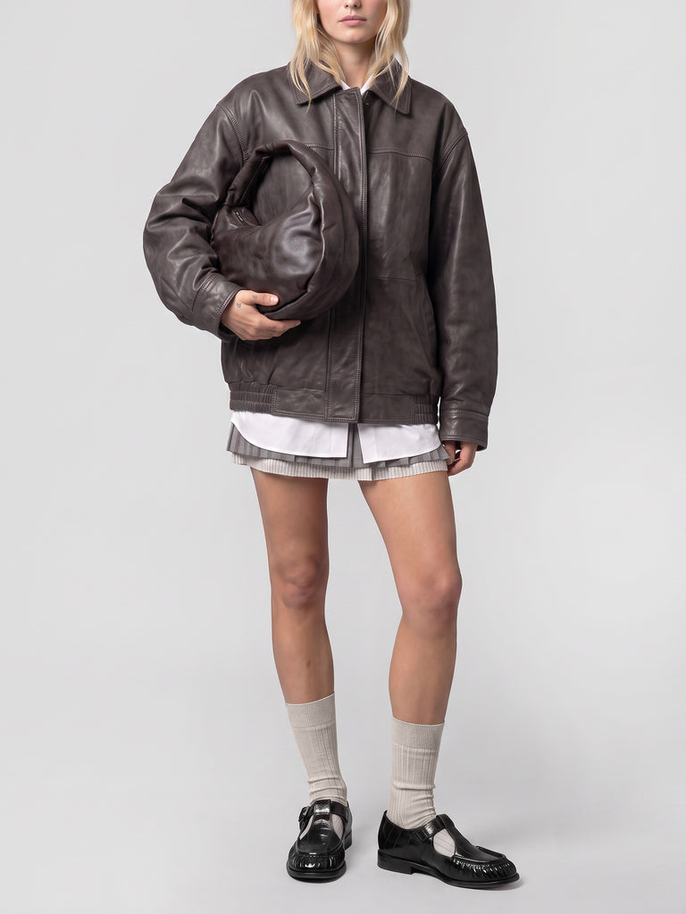 BOLINA 044 - Brown Leather Shoulder Bag-hover