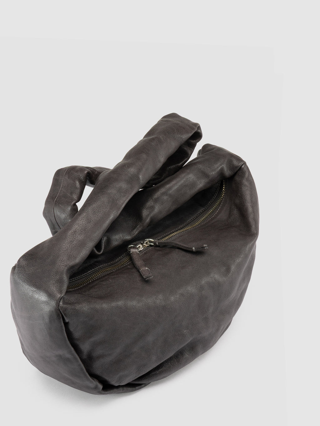 BOLINA 046 - Grey Leather Crossbody Bag - image 2,side view