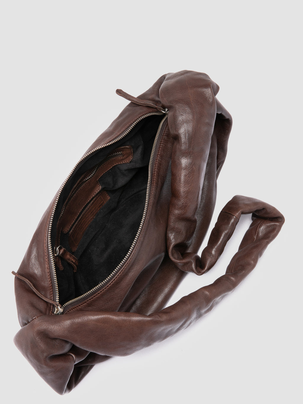 BOLINA 046 - Brown Leather Crossbody Bag - image 6,side view