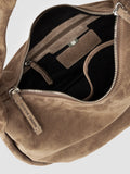 BOLINA 048 - Brown Suede Shoulder Bag - thumb image 6,side view