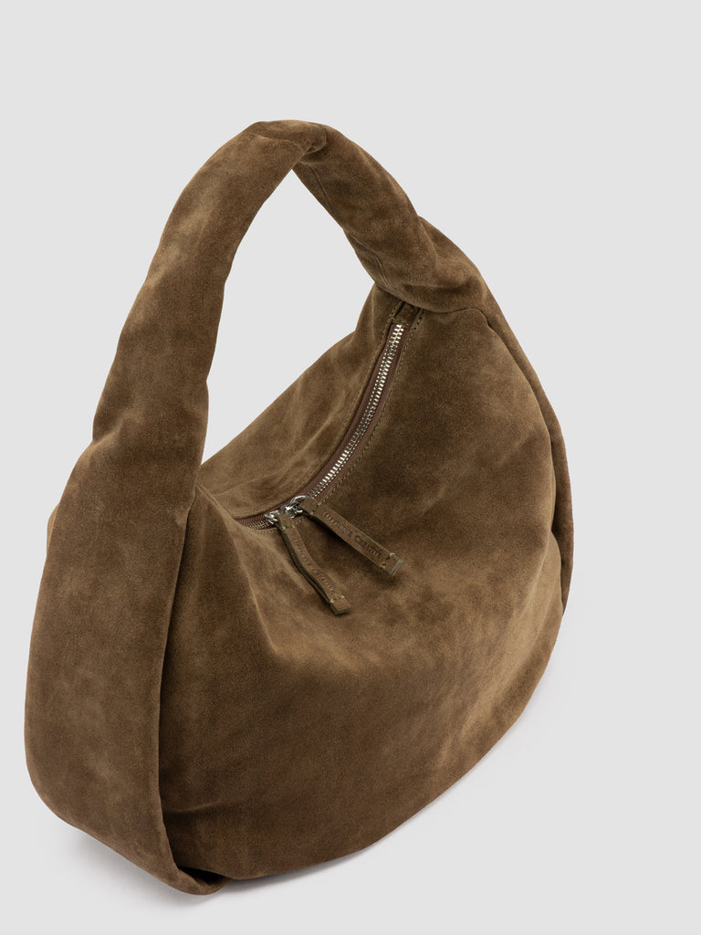 BOLINA 048 - Brown Suede Shoulder Bag-hover