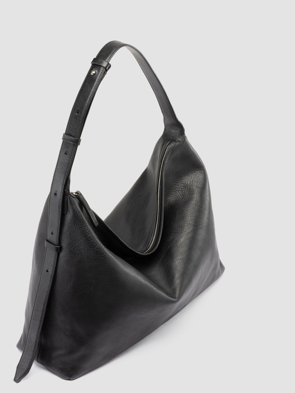 MADERNA 002 - Black Leather Crossbody Bag - image 2,side view