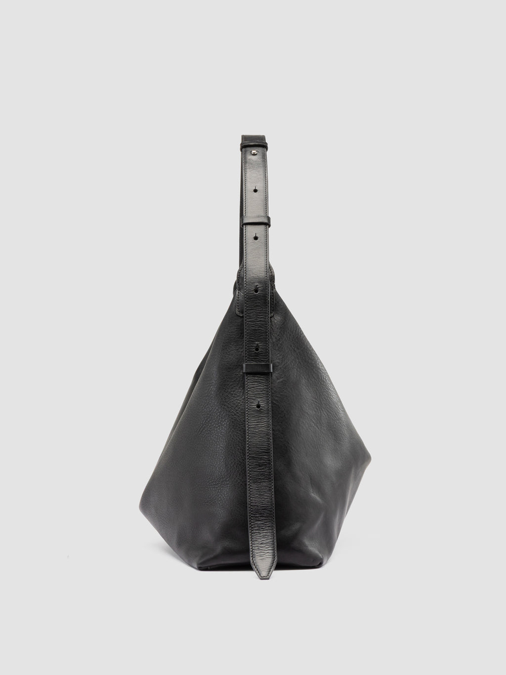 MADERNA 002 - Black Leather Crossbody Bag - image 3,side view