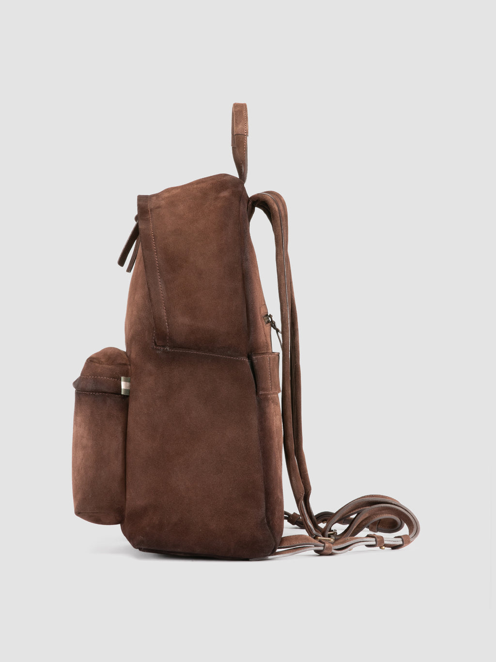 OC PACK 001 - Brown Suede Backpack - image 5,side view