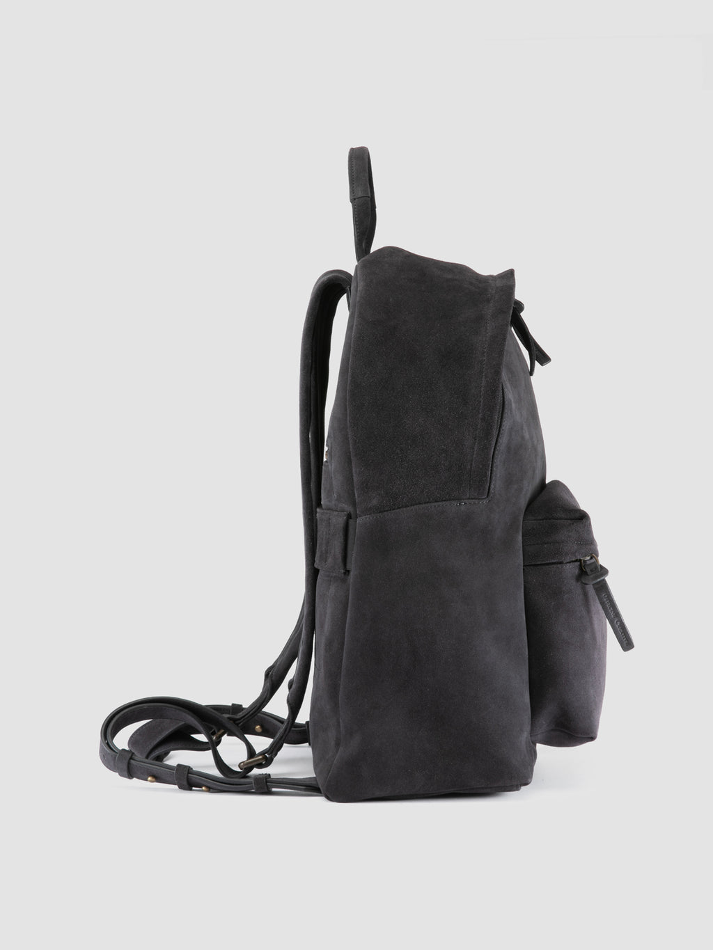 OC PACK 001 - Black Suede Backpack - image 3,side view