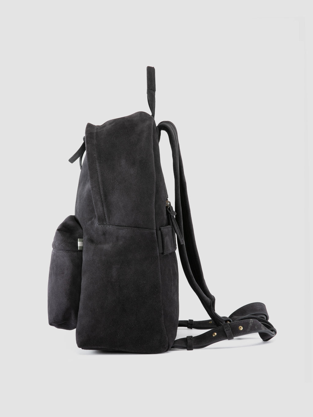 OC PACK 001 - Black Suede Backpack - image 5,side view