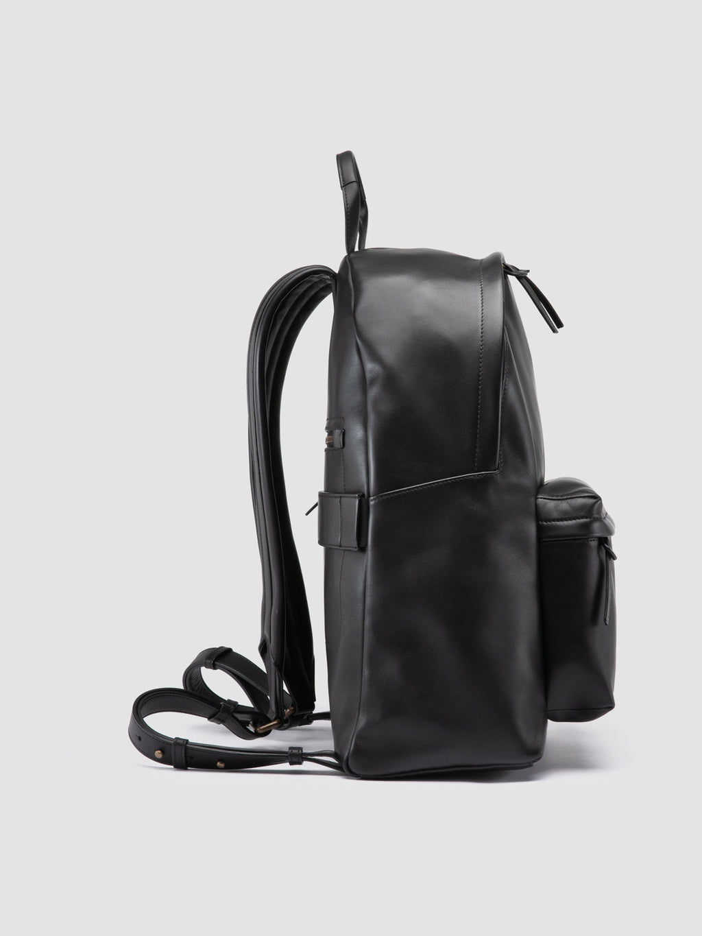 OC PACK 001 - Zaino in Pelle Nera - image 3,side view