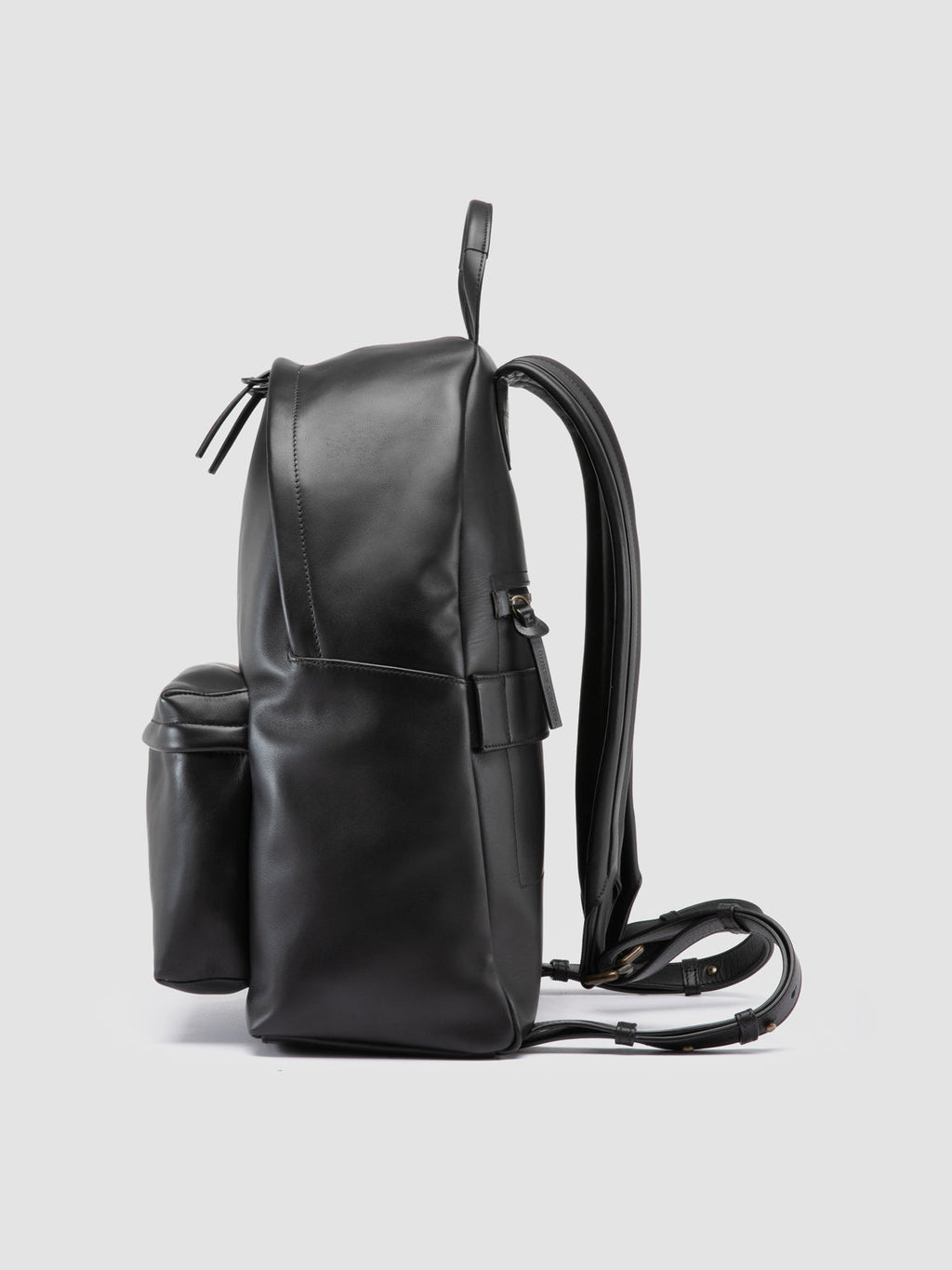 OC PACK 001 - Zaino in Pelle Nera - image 5,side view