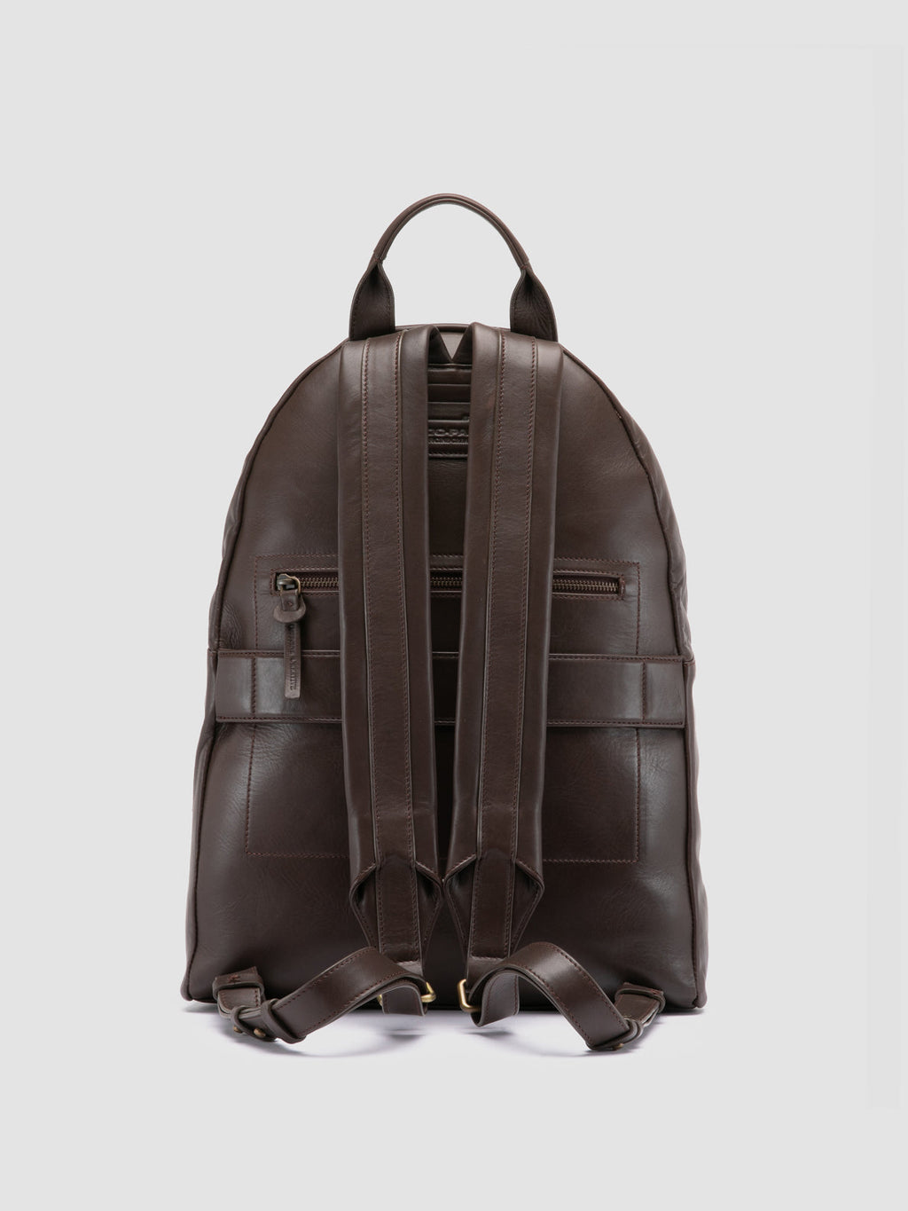 OC PACK 001 - Brown Leather Backpack - image 4,side view
