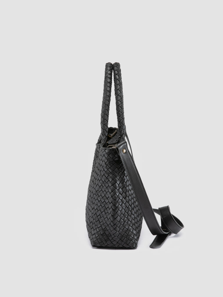 RAQUEL 001 - Black Leather Shoulder Bag