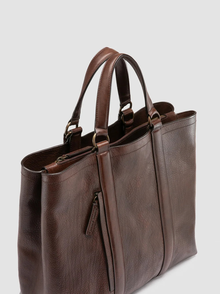 RARE 050 - Brown Leather Briefcase-hover