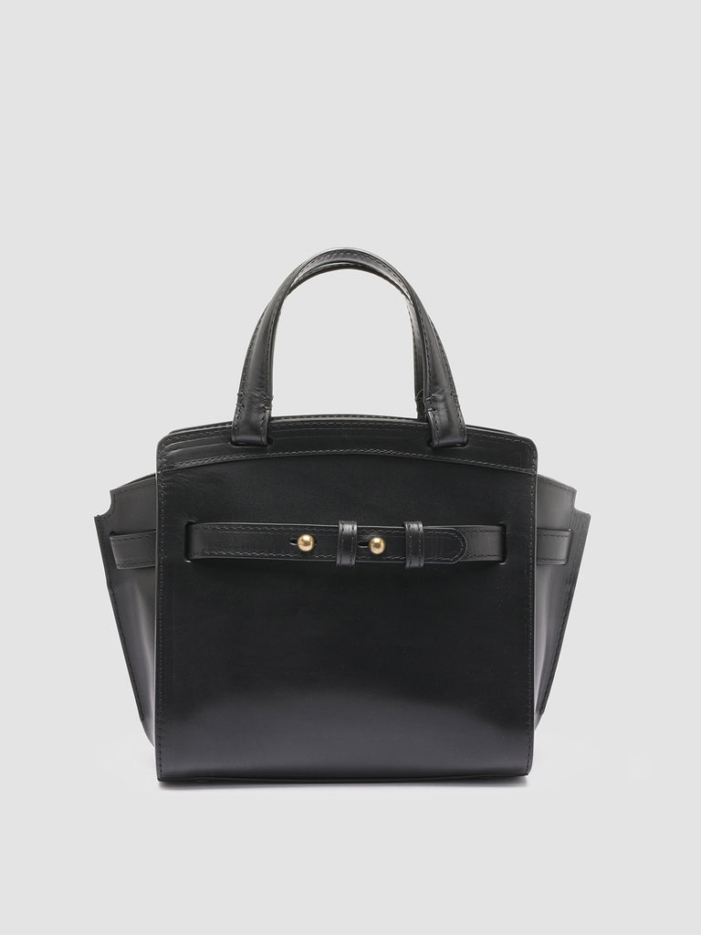 SADDLE 009 - Black Leather Hand Bag