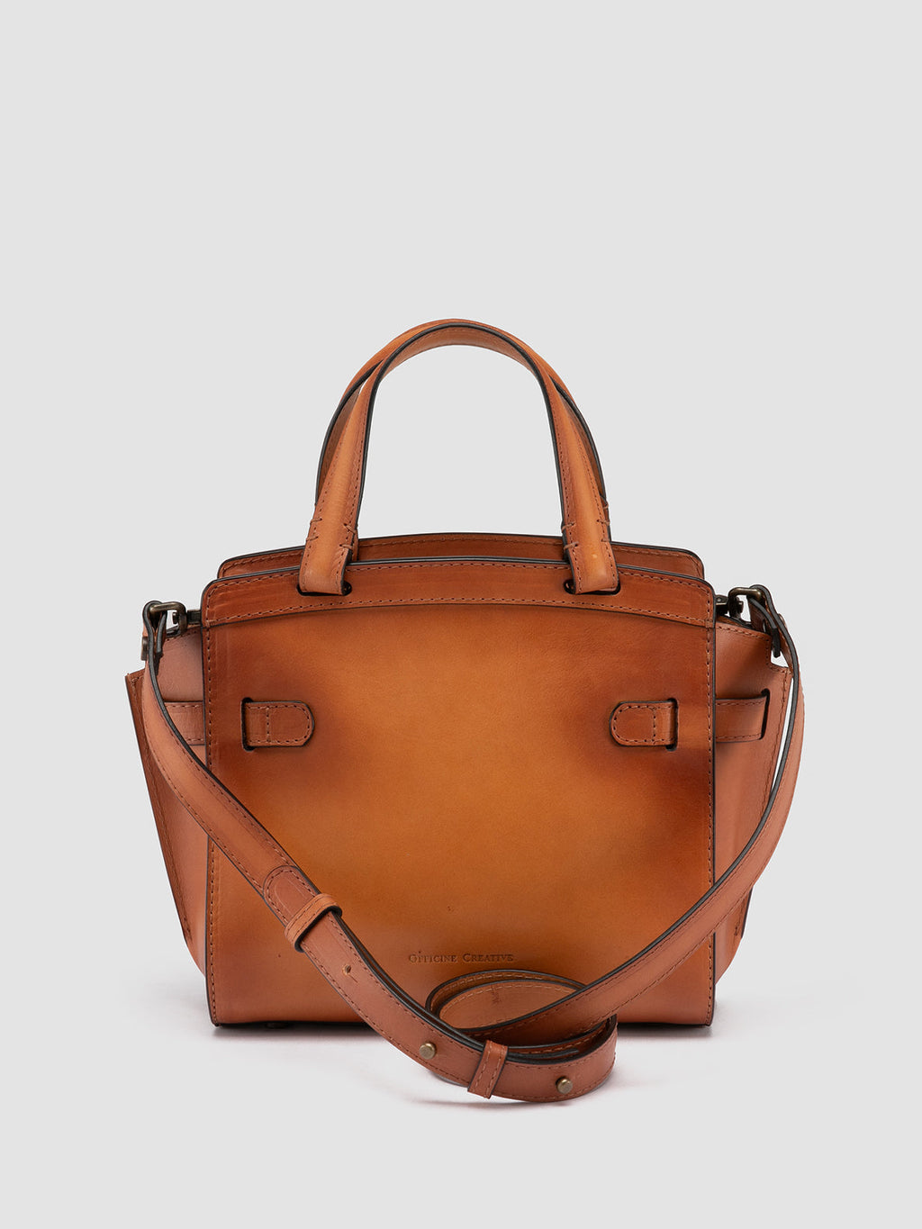 SADDLE 009 - Brown Leather Hand Bag - image 4,side view