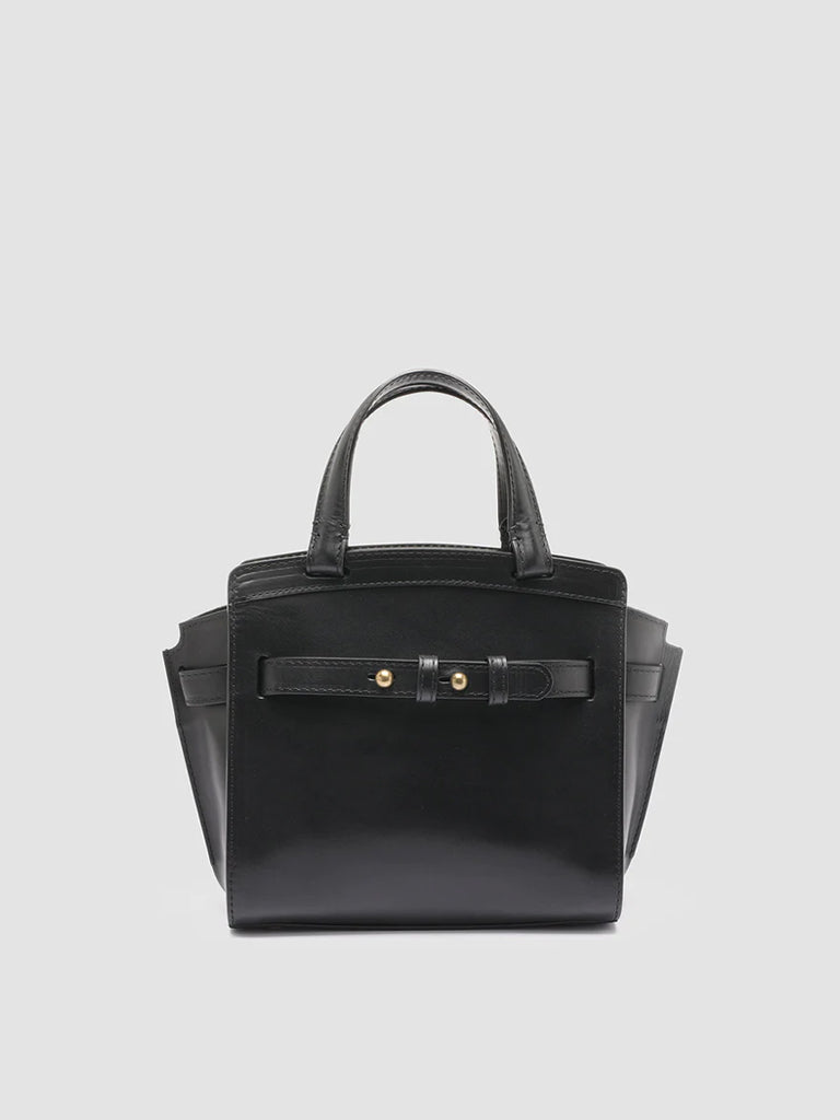 SADDLE 009 - Black Leather Hand Bag