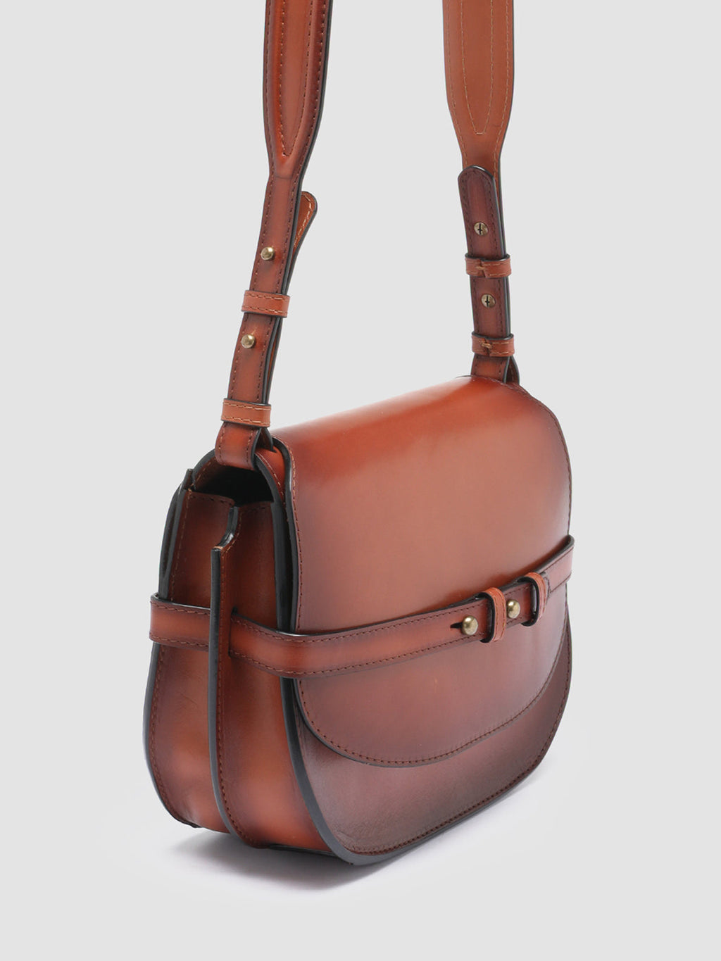 SADDLE 011 - Brown Leather Crossbody Bag