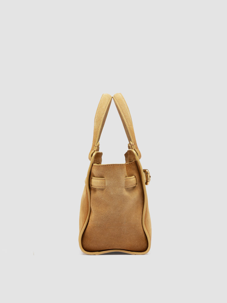SADDLE 026 - Borsa a Mano in Pelle Scamosciata Beige