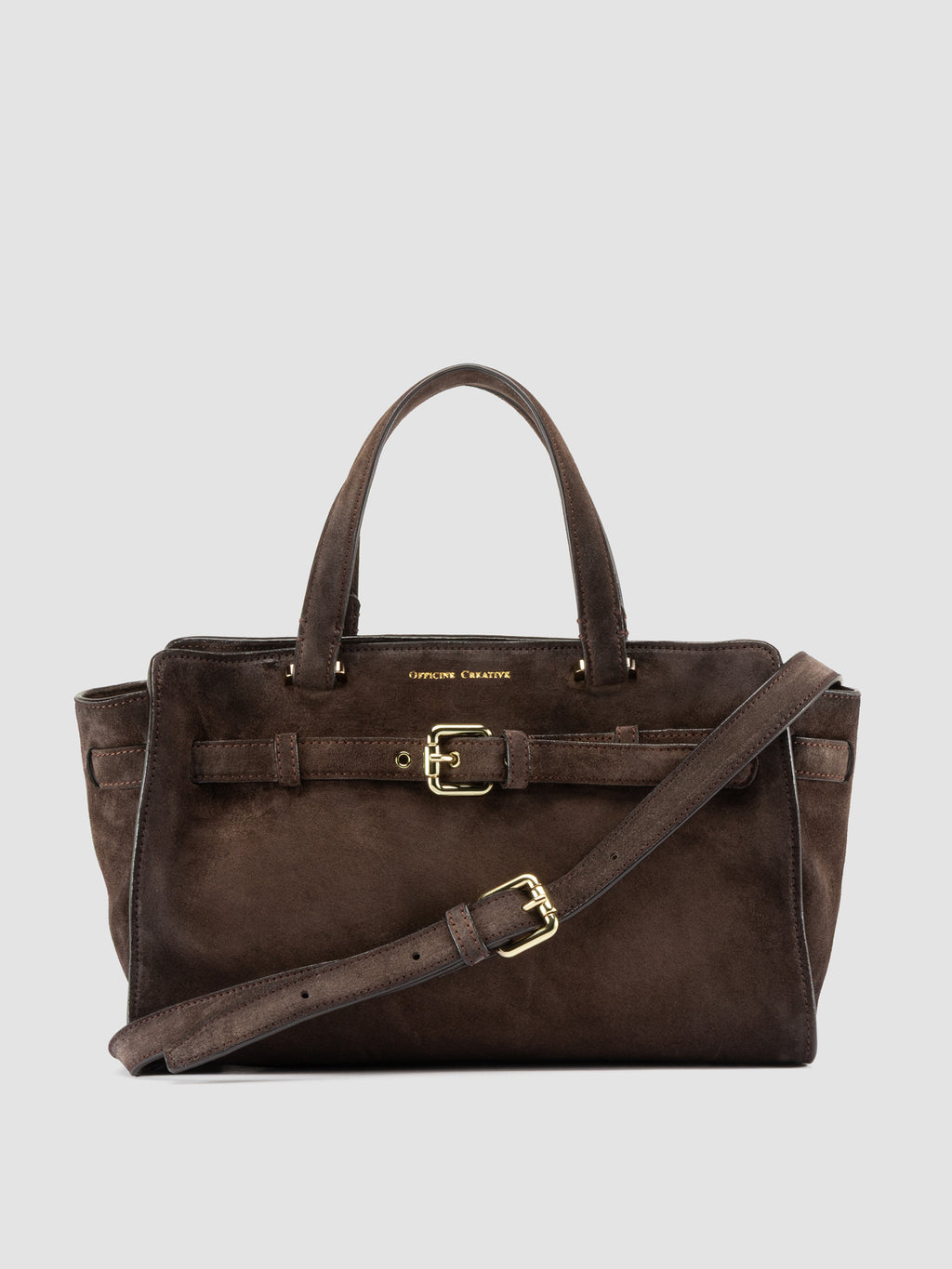 SADDLE 026 - Brown Suede Handle Bag - image 1,side view