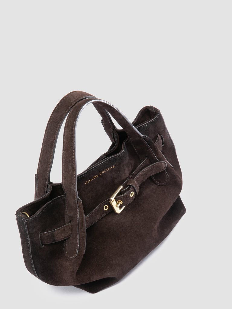 SADDLE 028 - Brown Suede Handle Bag