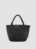 VICKY 001 - Black Leather Handle Bag - thumb image 3,side view