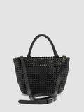 VICKY 001 - Black Leather Handle Bag - thumb image 5,side view