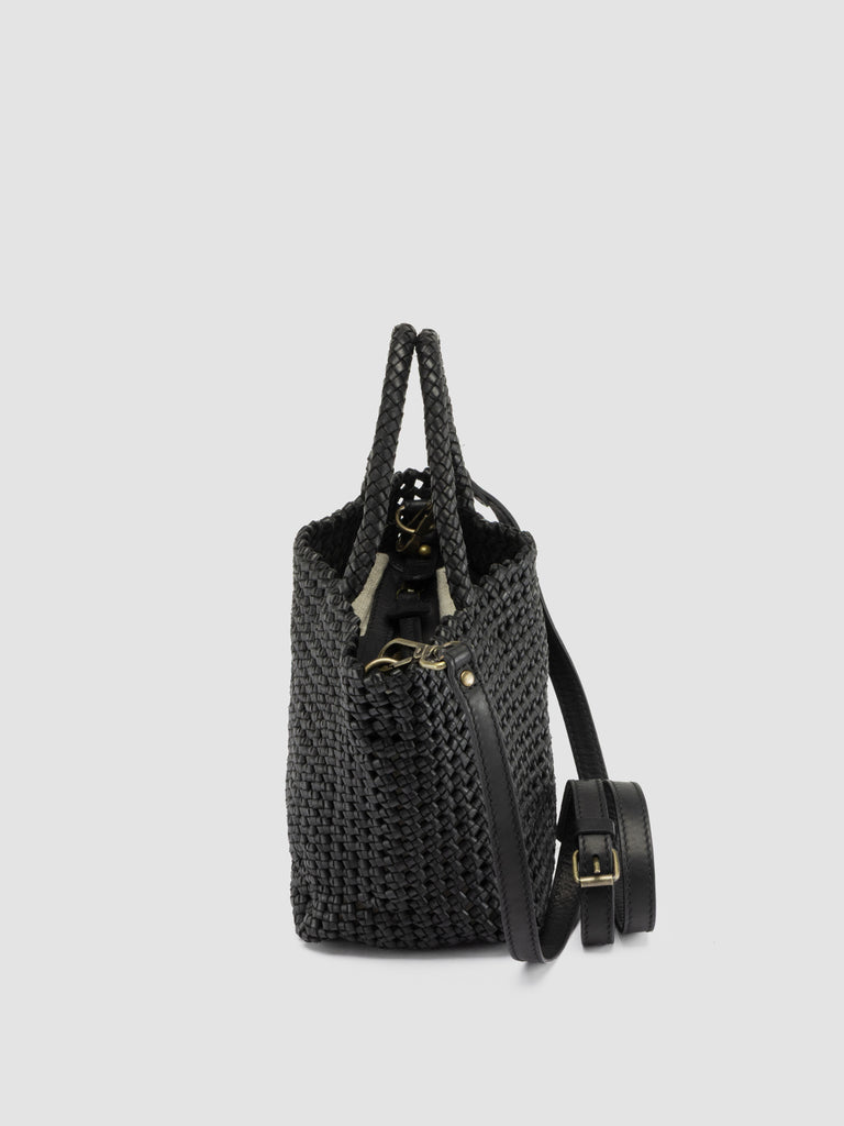 VICKY 001 - Black Leather Handle Bag