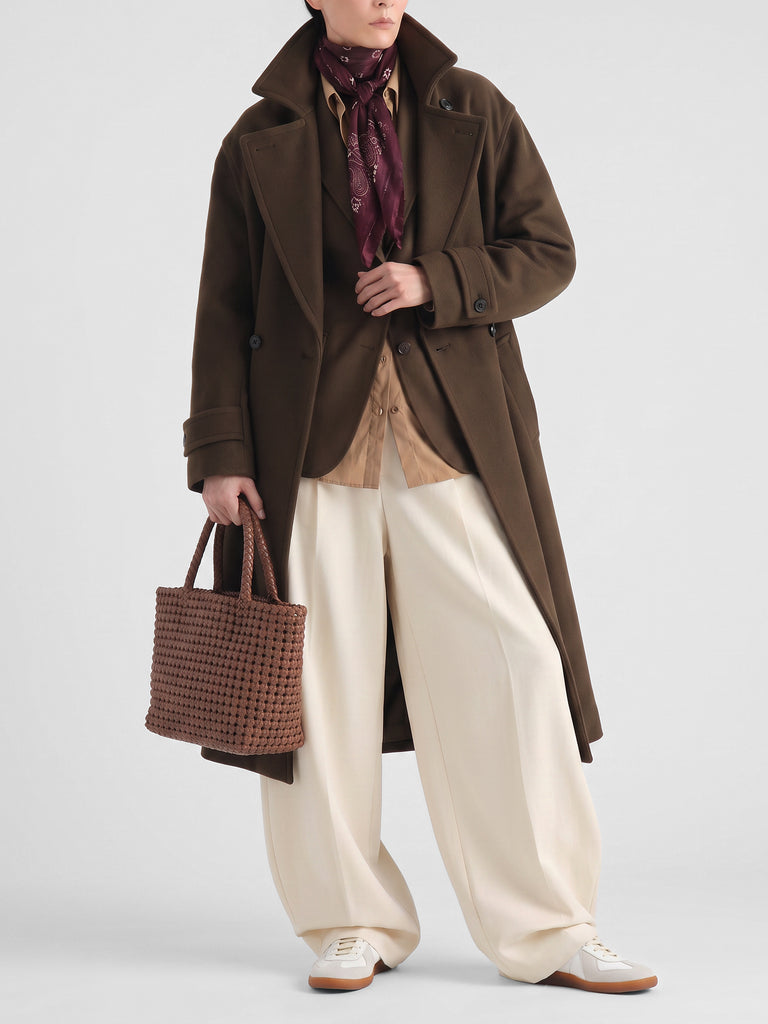 VICKY 001 - Brown Leather Handle Bag-hover