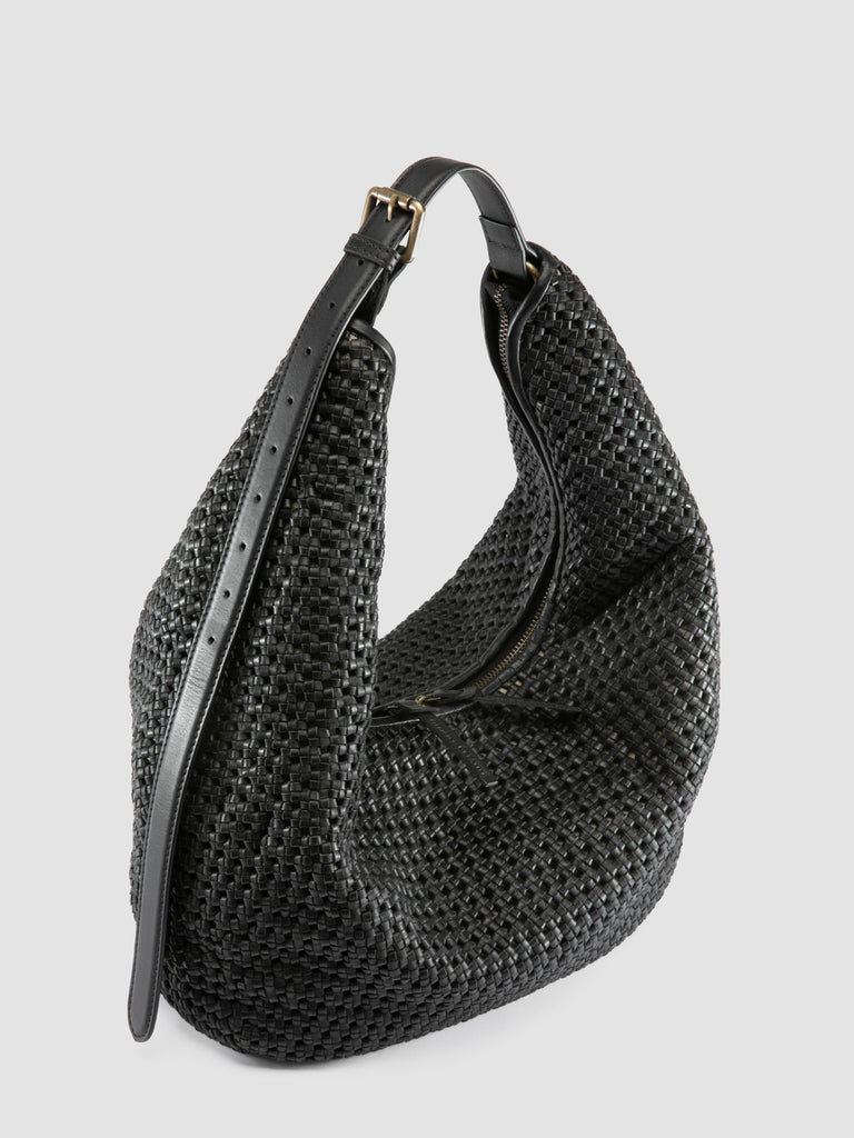 VICKY 002 - Black Leather Shoulder Bag