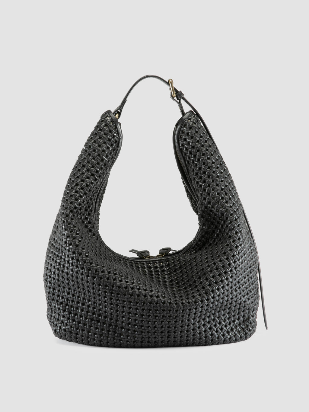 VICKY 002 - Black Leather Shoulder Bag - image 4