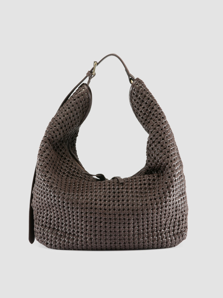 VICKY 002 - Brown Leather Shoulder Bag
