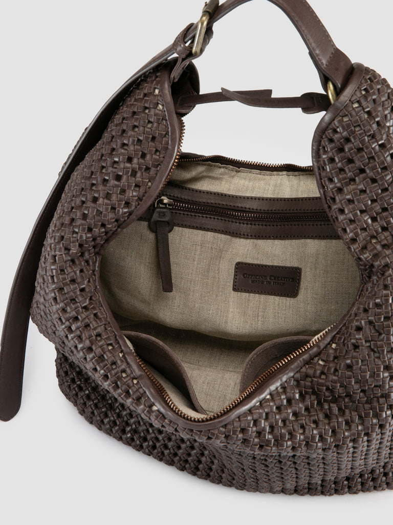 VICKY 002 - Brown Leather Shoulder Bag