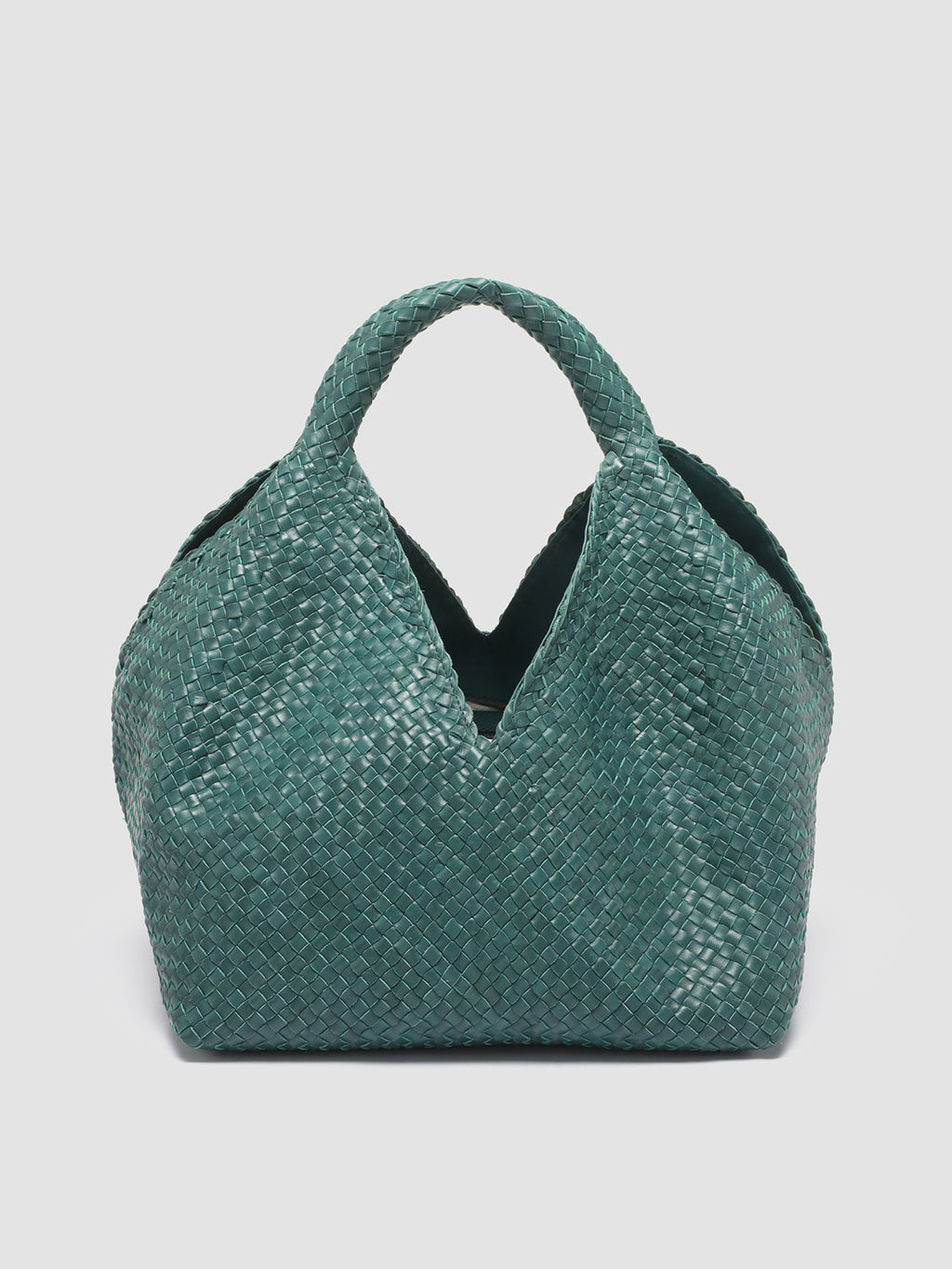 OC CLASS 056 Woven - Green Leather Handle Bag