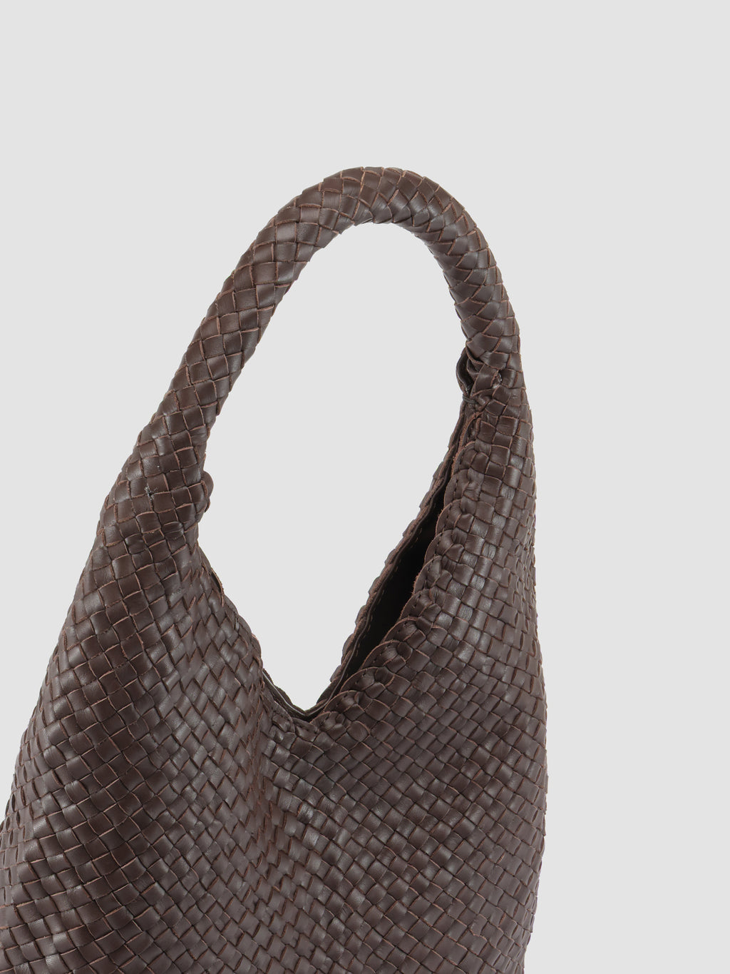 OC CLASS 063 - Dark Brown Woven Leather Shoulderbag