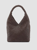 OC CLASS 063 - Dark Brown Woven Leather Shoulderbag