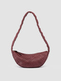 OC CLASS 068 - Burgundy Woven Leather Crossbody Bag