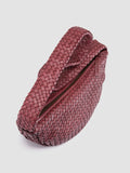 OC CLASS 068 - Burgundy Woven Leather Crossbody Bag