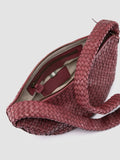 OC CLASS 068 - Burgundy Woven Leather Crossbody Bag