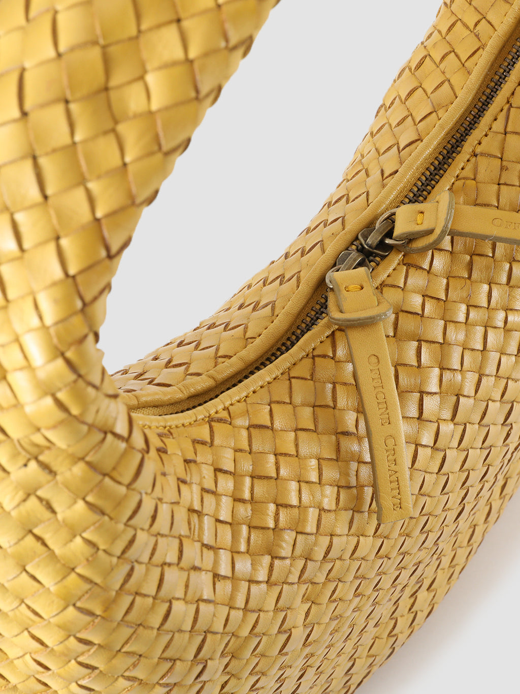 OC CLASS 28 Woven - Yellow Leather Hobo Bag