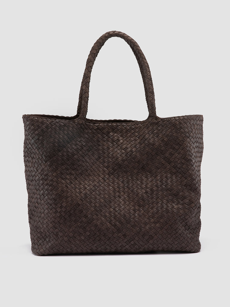 OC CLASS 35 Woven - Brown Leather Tote Bag