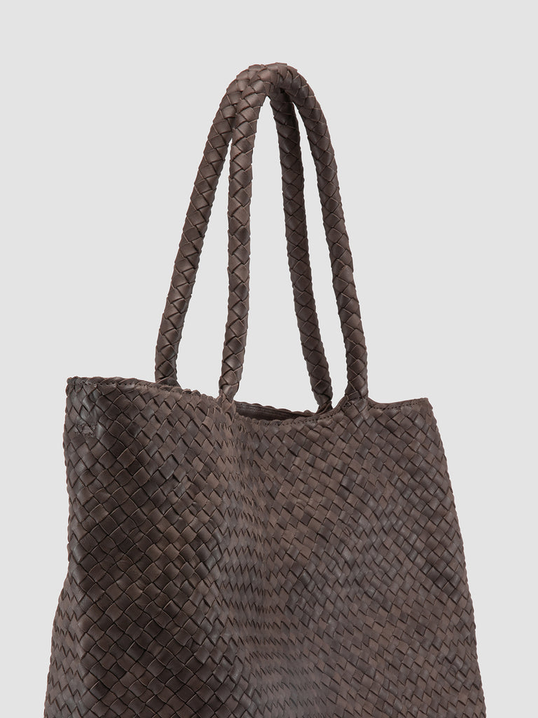 OC CLASS 35 Woven - Brown Leather Tote Bag