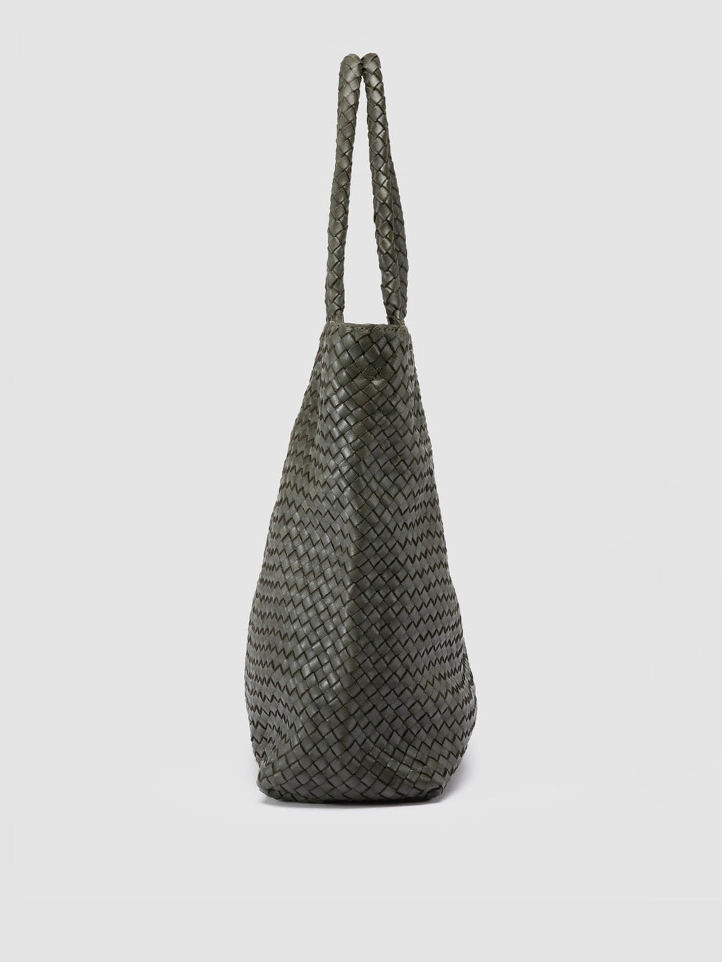 OC CLASS 35 Woven - Green Woven Leather Shoulder Bag