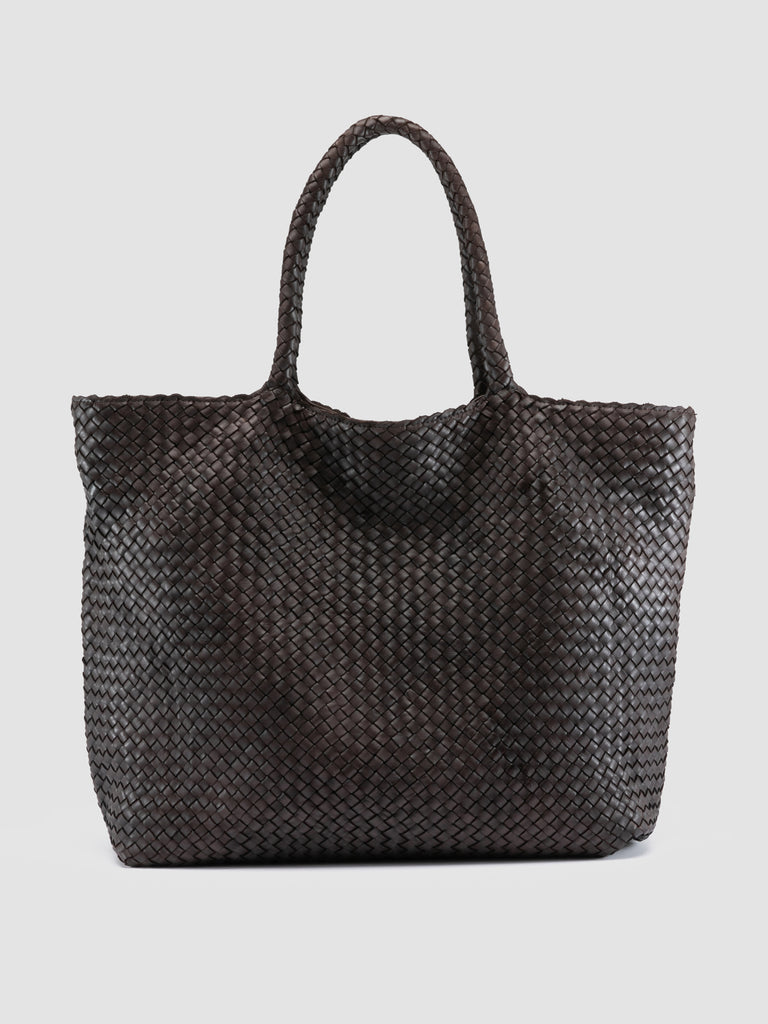 OC CLASS 35 Woven - Brown Leather Tote Bag