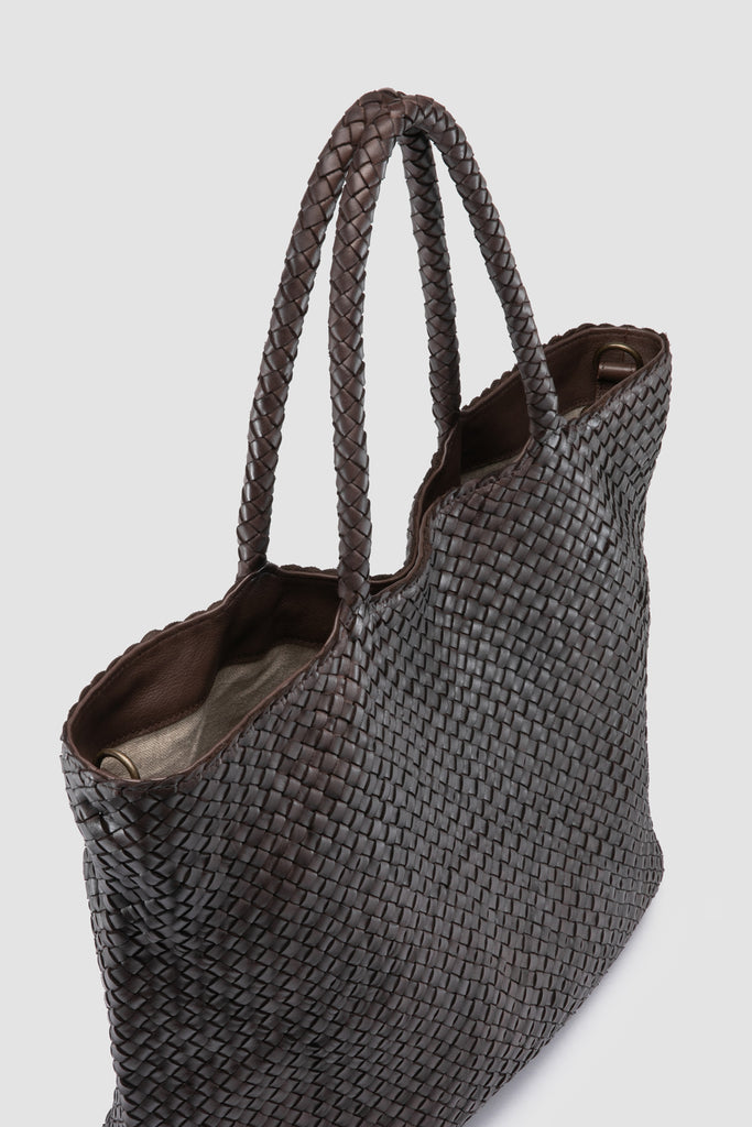 OC CLASS 35 Woven - Brown Leather Tote Bag
