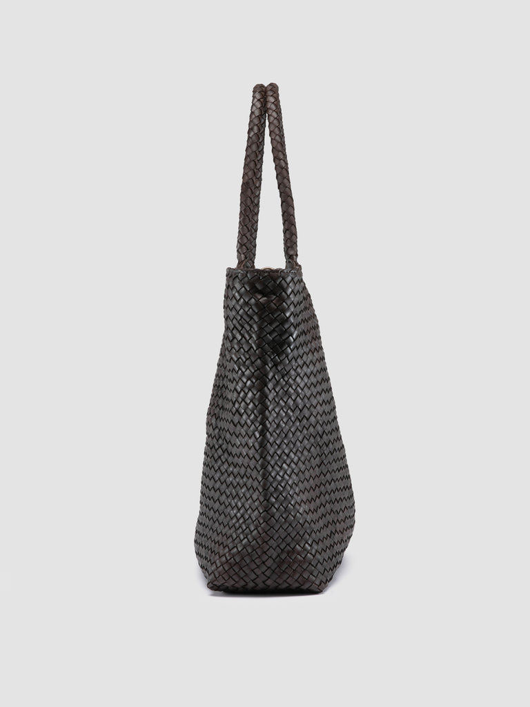 OC CLASS 35 Woven - Brown Leather Tote Bag