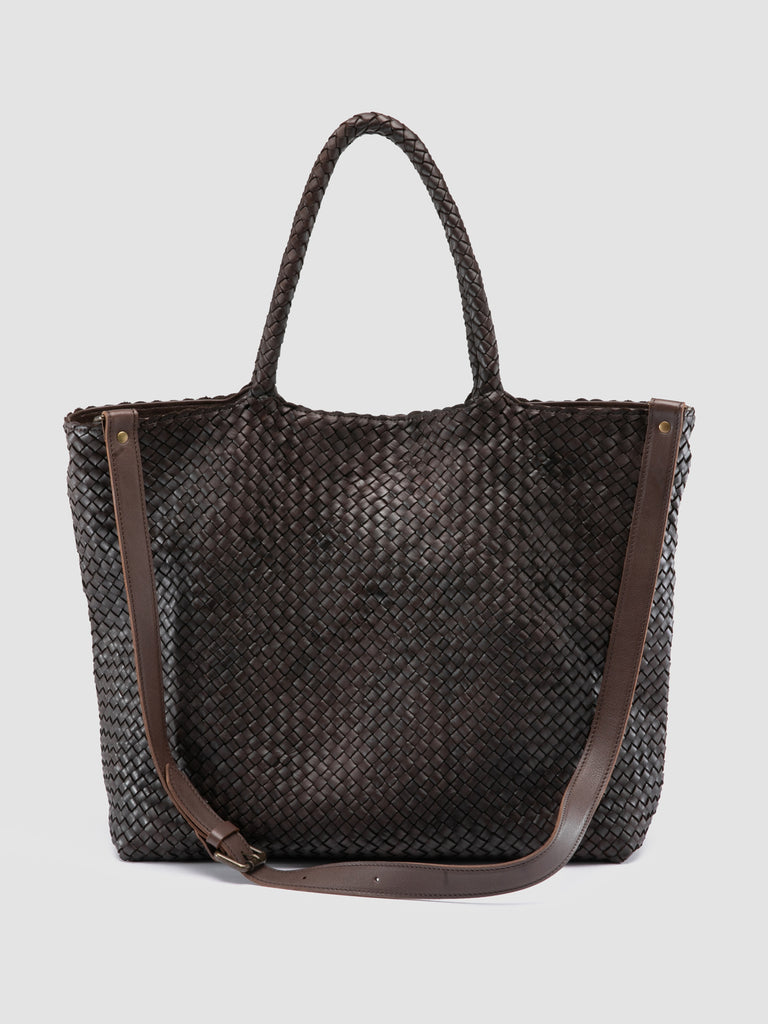 OC CLASS 35 Woven - Brown Leather Tote Bag