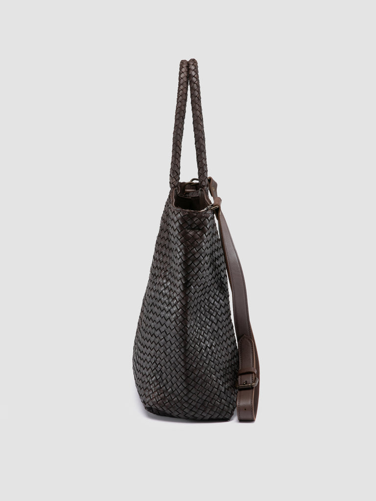 OC CLASS 35 Woven - Brown Leather Tote Bag