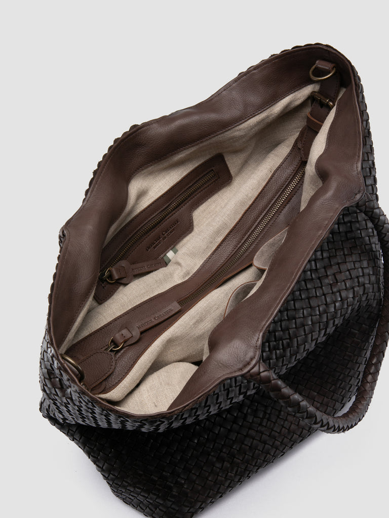 OC CLASS 35 Woven - Brown Leather Tote Bag