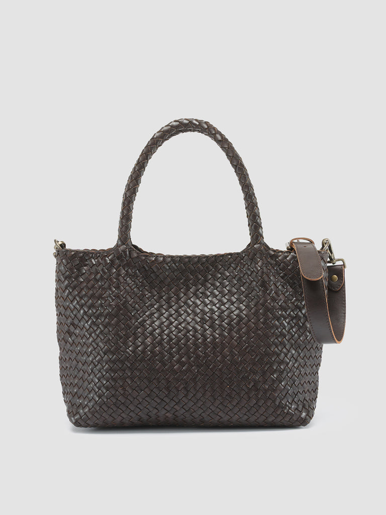 OC CLASS 48 - Brown Woven Leather tote bag